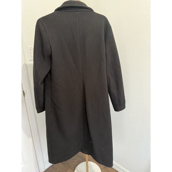 Chouyatou Women's Shawl Collar Long Single Breasted Pea Coat Black - Medium - Picture 5 of 8